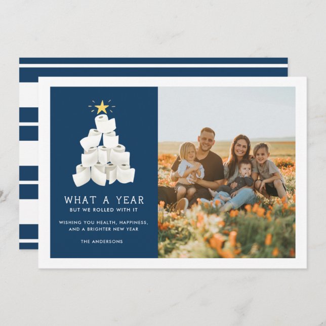Cartão De Festividades Nós Lançamos Com Ela Foto Engraçada 2020 (Frente/Verso)