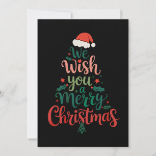 Cartão De Festividades Nós Lhe Desejamos Um Feliz Natal Xmas Chapéu do Pa