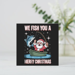 Cartão De Festividades Nós Pescamos Um Natal Feliz Pescador Pescador Papa