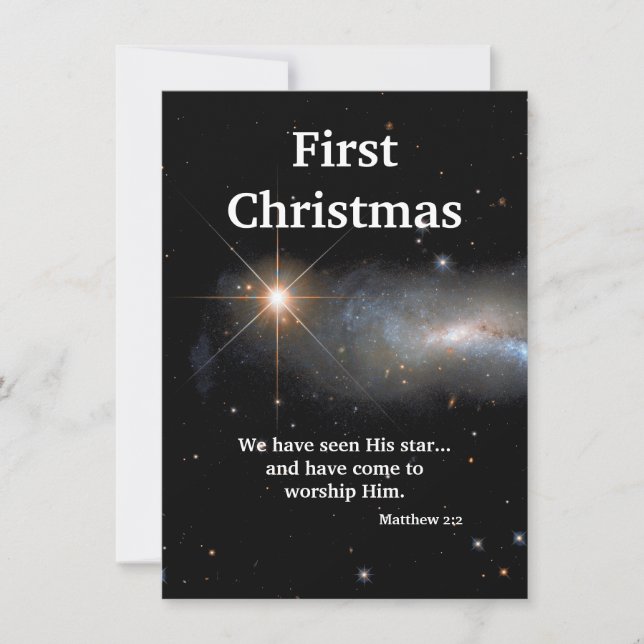 Cartão De Festividades Nós Vimos Sua Estrela (Frente)