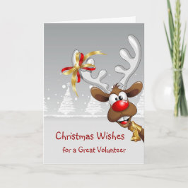 Cartão De Festividades Nose Humor Reindeer, Feriado Voluntário em Flocos