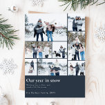 Cartão De Festividades Nossa Foto De Natal Da Família Engraçada Na Neve<br><div class="desc">Apresentando nosso "Ano em Cartões de natal de Natal da Família Engraçada em Neve" - uma maneira deliciosa de compartilhar a jornada de sua família ao longo do ano com os entes queridos. Essas placas apresentam um design de marinho encantador com uma reviravolta única. Este ano, capturamos os momentos especiais...</div>