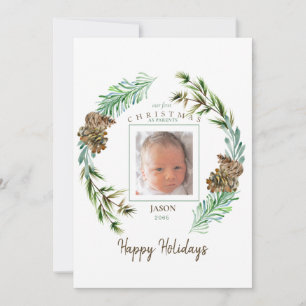 Cartão De Festividades Nossa Foto De Natal De 1rua Como Pais