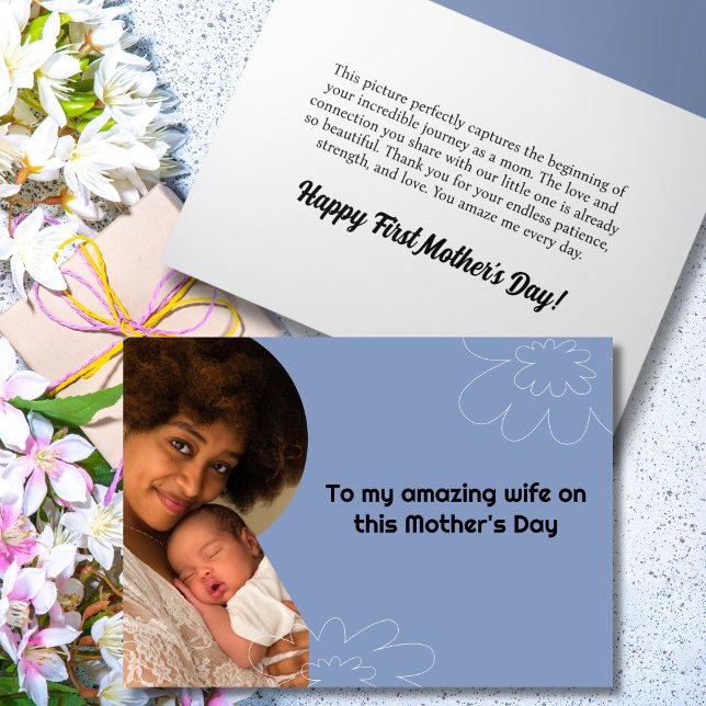 Cartão De Festividades Nossa primeira foto do Dia de as mães (Criador carregado)