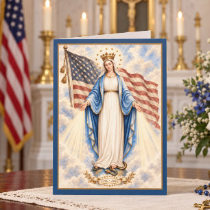 Cartão De Festividades Nossa Senhora da Graça Carta Católica Patriótica, 