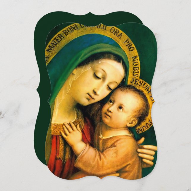 Cartão De Festividades Nossa Senhora de Bom Conselheiro com Oração (Frente/Verso)