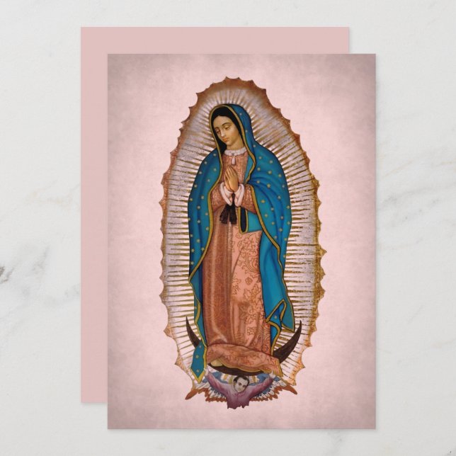 Cartão De Festividades Nossa Senhora de Guadalupe 1531 com Oração (Frente/Verso)
