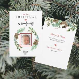 Cartão De Festividades Nosso 1º Natal como Avós Foto Digital