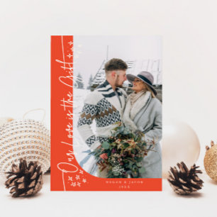 Cartão De Festividades Nosso Amor Ofereceu Natal Recentemente Foto Vermel