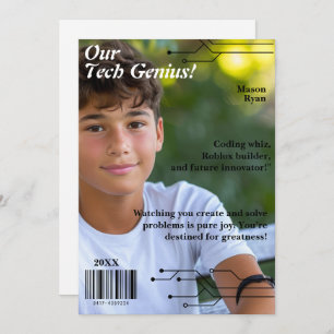 Cartão De Festividades Nosso Cobrir da Revista Tech Genius
