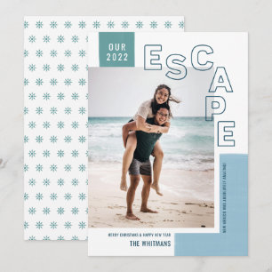 Cartão De Festividades Nosso Escape de Viagem Natal com Foto Moderna de