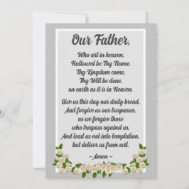 Cartão De Festividades Nosso Pai Prayer Matthew 6:9-13 Silver Card