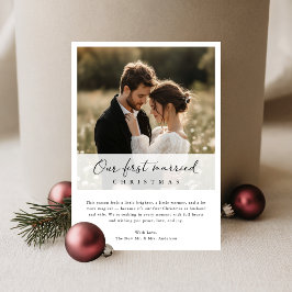 Cartão De Festividades Nosso Primeiro Natal Casados Elegante Roteiro Foto