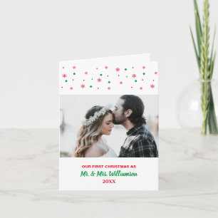 Cartão De Festividades Nosso Primeiro Natal Casal Casado Foto Personaliza