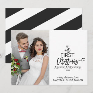 Cartão De Festividades Nosso Primeiro Natal como Senhor e Senhora Foto