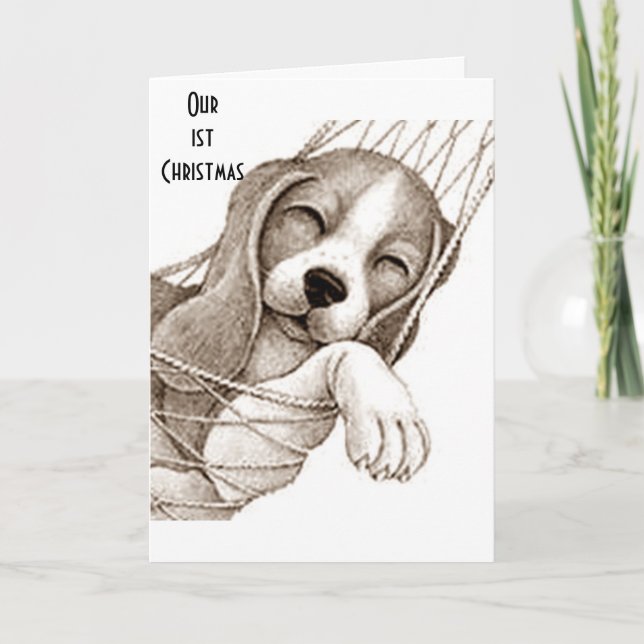 CARTÃO DE FESTIVIDADES NOSSO **PRIMEIRO** NATAL JUNTO COM "NATAL BRANCO" (Frente)