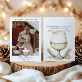 Cartão De Festividades Nosso Primeiro Natal Juntos Foto Rústica