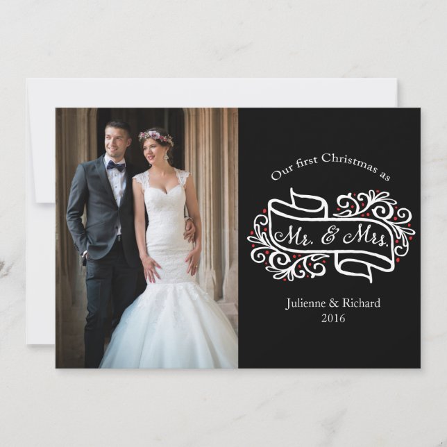 Cartão De Festividades Nosso Primeiro Natal Juntos Saudações Lésbicas (Frente)