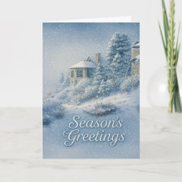 Cartão De Festividades Nostalgic North Rim Lodge Winter Scenery