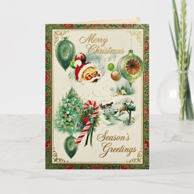 Cartão De Festividades Nostálgico Kitschmas  (Frente)