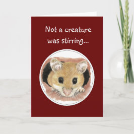 Cartão De Festividades Not a Creature was stirring Fun Christmas Mouse