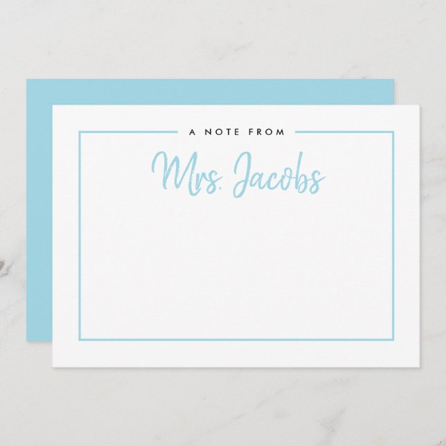 Cartão De Festividades Nota com Moldura Cores Personalizadas Papel de Car (Frente/Verso)