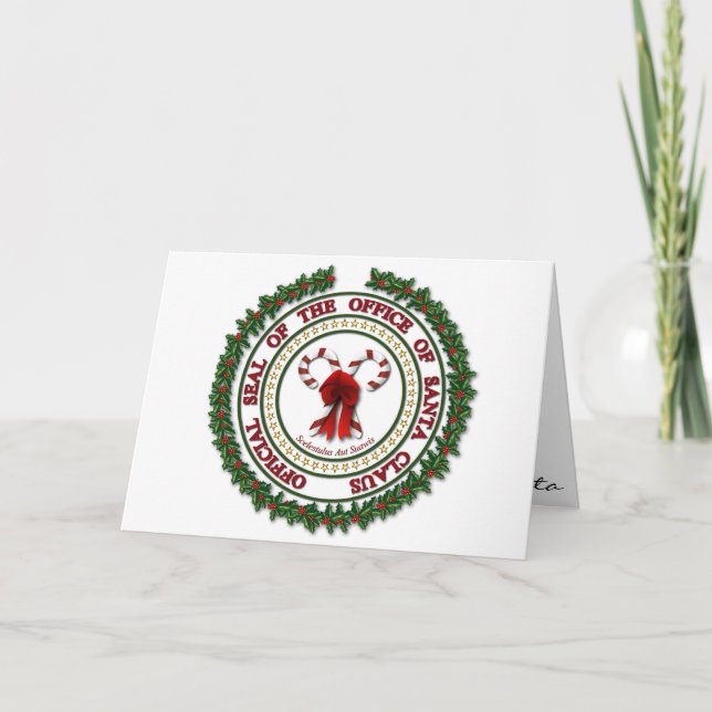 Cartão De Festividades Nota Da Manhã De Natal Do Papai Noel (Frente)