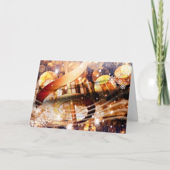 Cartão De Festividades nota de música mágica professor de piano feriado f (Frente)