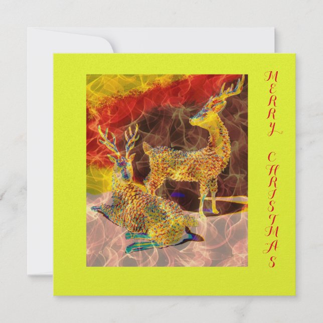 Cartão De Festividades Nota de Natal de Renas (Frente)