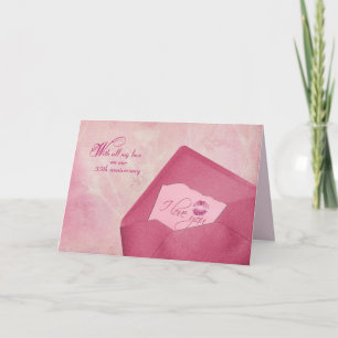 Cartão De Festividades nota do aniversário de casamento no envelope