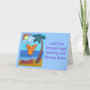 Cartão De Festividades Nota personalizada de Arte do Angel Beach ou Cartõ