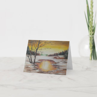 Cartão De Festividades Note Card Ann Hayes Painting Winter Scene