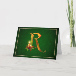 Cartão De Festividades Notecard Natal brilhando velas luminosas iniciais 