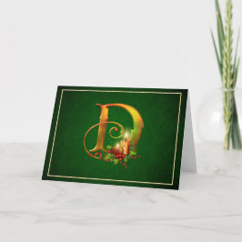 Cartão De Festividades Notecard Natal brilhando velas luminosas iniciais 