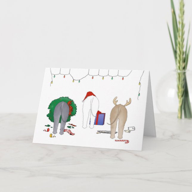 Cartão De Festividades Nothin' Butt A Bedlington Christmas (Frente)