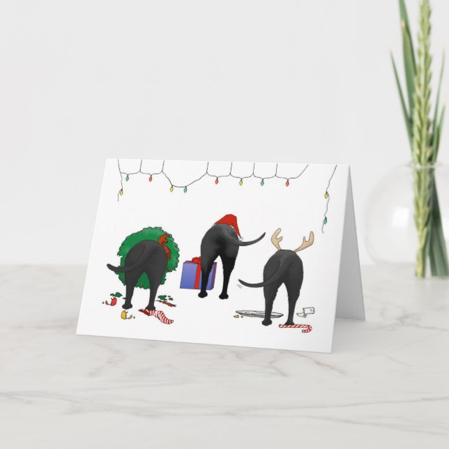 Cartão De Festividades Nothin' Butt A Lab Christmas (Frente)