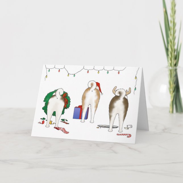 Cartão De Festividades Nothin' Butt An Akita Christmas Greeting Card (Frente)