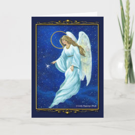Cartão De Festividades Noturno do anjo
