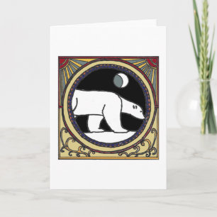Cartão De Festividades Nouveau Polar Bear