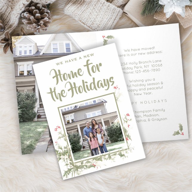 Cartão De Festividades Nova Alteração de Endereço Fotográfico do Home Wat (Criador carregado)