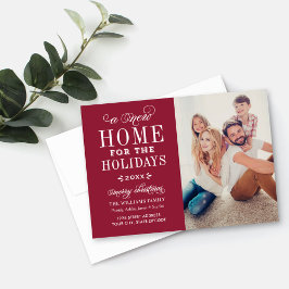 Cartão De Festividades Nova casa para a foto vermelha escura legante sobr