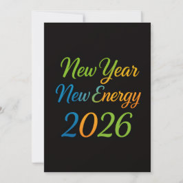 Cartão De Festividades Nova Energia Novo Começo 2026 Motivação Colorida