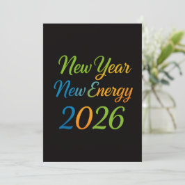 Cartão De Festividades Nova Energia Novo Começo 2026 Motivação Colorida