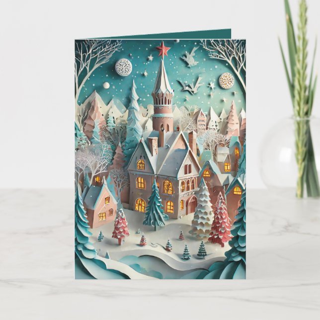 Cartão De Festividades Nova Inglaterra para o Natal (Frente)