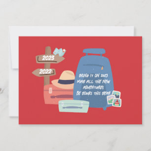 Cartão De Festividades Novas aventuras 2025 desejos personalizáveis