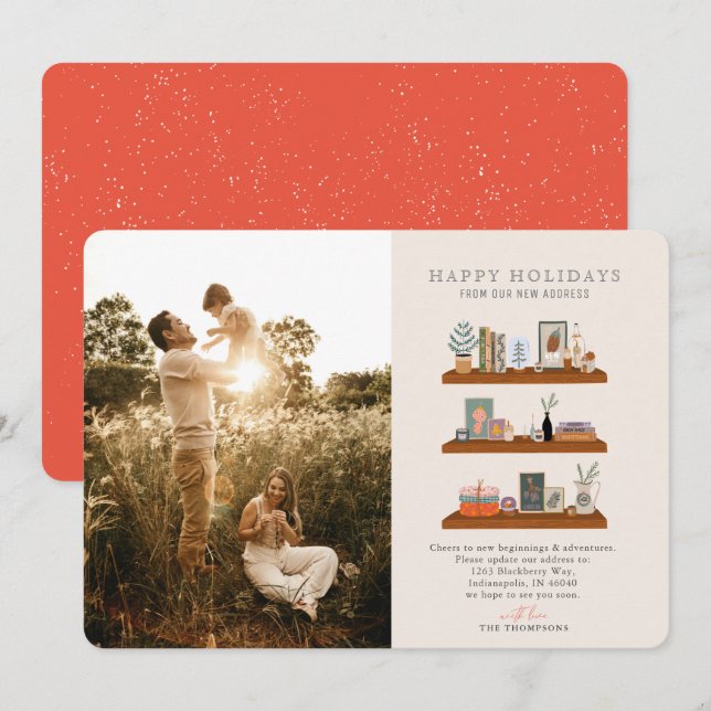 Cartão De Festividades Novas prateleiras para movimentação da foto de lan (Frente/Verso)