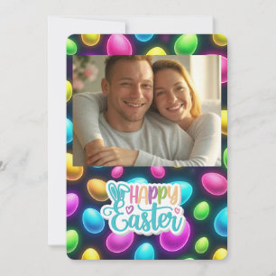 Cartão De Festividades Novilha/Páscoa colorida Ovo personalizado