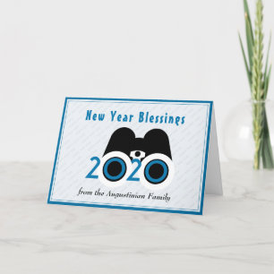 Cartão De Festividades NOVO ANO 2020 Visão Personalizada de Ano Novo AZU