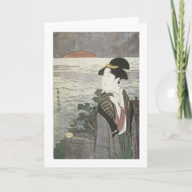 Cartão De Festividades Novo ano nascer do sol, Choki, 1795 (Frente)