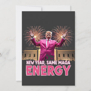 Cartão De Festividades Novo Ano Nova Energia MAGA Inauguração de Trump